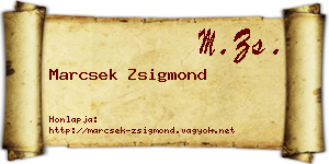 Marcsek Zsigmond névjegykártya