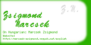 zsigmond marcsek business card